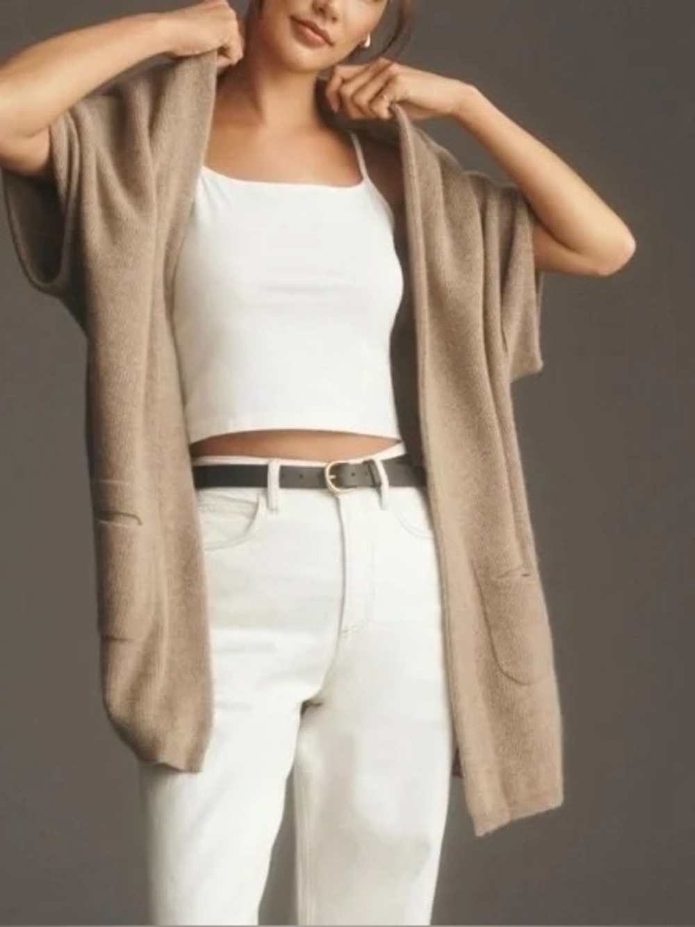 NWOT Anthropologie Pilcro Cashmere Cardigan Sweater Vest Oversized XS/S